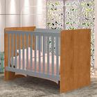 Berço Americano Giovana 0,70m X 1,30m Cinza/nature J&a Móveis