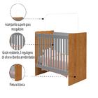 Berço Americano Giovana 0,70m X 1,30m Cinza/nature J&a Móveis