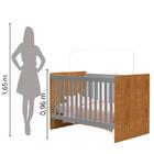 Berço Americano Giovana 0,70m X 1,30m Cinza/nature J&a Móveis