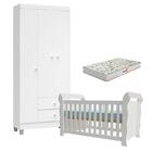 Berço Americano Lara Com Colchão Gazin E Guarda Roupa Ternura