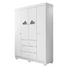 Berço Americano Lila E Guarda Roupa Infantil Ane Branco Brilh