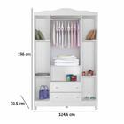 Berço Americano Lila E Guarda Roupa Infantil New Selena 4 Por