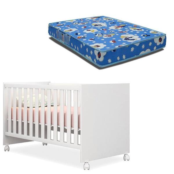 Berço Americano Mini Cama 100 Branco Brilho E Colchão Phisica