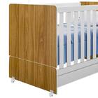 Berço Americano Mini Cama Com Rodízios Charme P14 Nature/bran