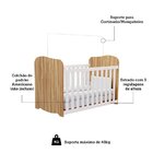 Berço Americano Simples 100% Mdf Mimo Branco Brilho/amêndoa