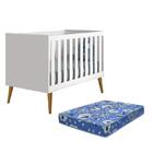 Berço Americano Theo Pés Amadeirado Com Colchão D18 - Reller