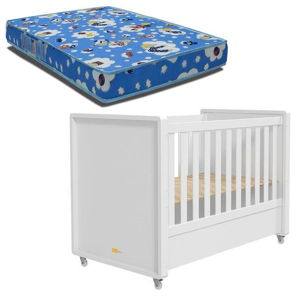 Berço Americano Tutto New Branco Acetinado E Colchão Phisical