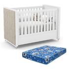 Berço Americano Tutto New Com Capitonê E Colchão Baby Physica