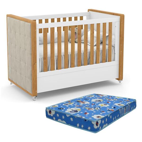 Berço Americano Tutto New Com Capitonê E Colchão Baby Physica