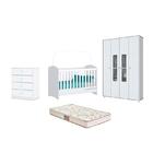 Berço Bala De Menta, Cômoda Amarelinha E Guarda Roupa Aquarel