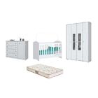 Berço Bala De Menta, Cômoda Americano E Guarda Roupa Aquarela