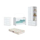 Berço Bala De Menta E Cômoda Amarelinha E Guarda Roupa Labiri