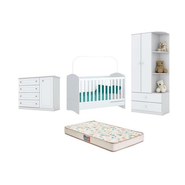 Berço Bala De Menta E Cômoda Mississipi E Guarda Roupa Labiri