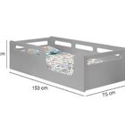 Berço Cama Infantil + Colchão 150x70 Montessoriana Cinza