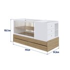 Berço Cama Multifuncional Com 2 Gavetões Malu Aveiro Oak/bran