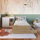 Berço Cama Multifuncional Com 2 Gavetões Malu Aveiro Oak/bran