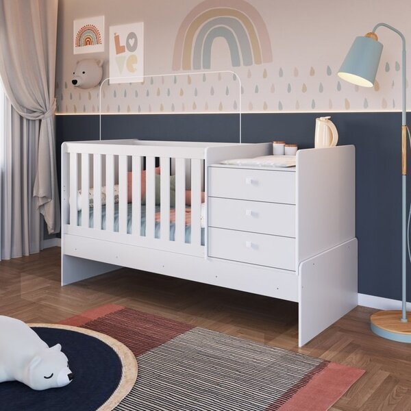 Berço Cama Multifuncional Com Colchão Solteiro 78cm X 188cm 1