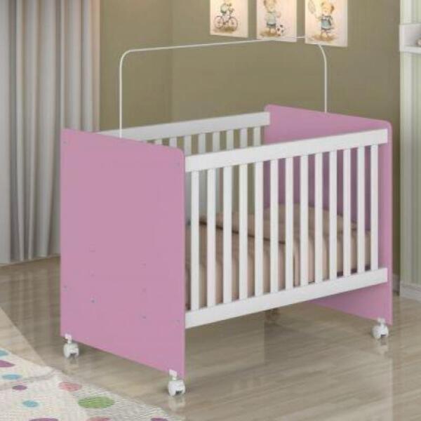 Berço branco com rosa Clearance