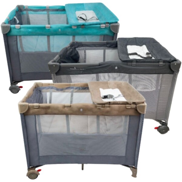 Berço Cercado Portátil Para Bebê Infinity Premium Baby - Cinza