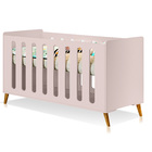 Berço Clean C/ Regulagem 3 Em 1 Sofá E Mini Cama Rosa