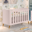 Berço Clean C/ Regulagem 3 Em 1 Sofá E Mini Cama Rosa