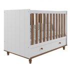 Berço Com 2 Gavetas Picolé Espresso Móveis Branco/savana