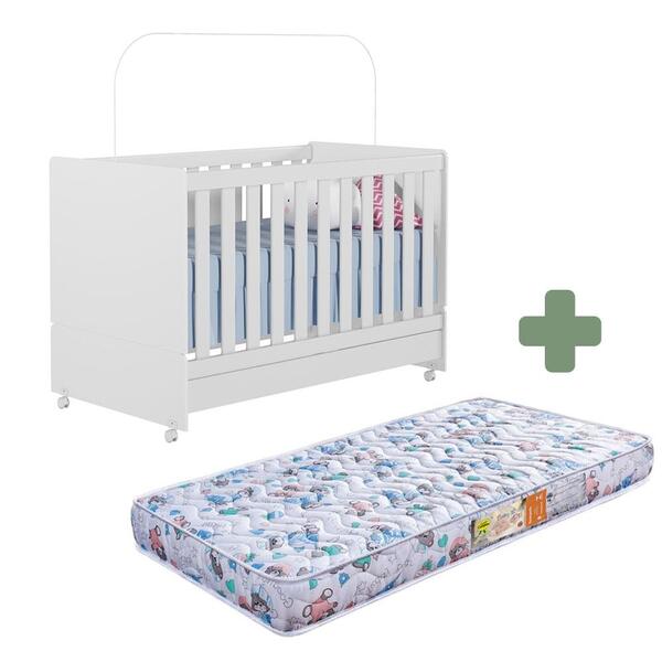 Berço Com Colchão Baby Luxo Celiflex 130 X 70 Cm Branco Encanto ...