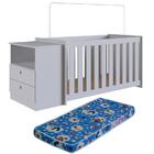 Berço Com Colchao E Comoda Aconchego La016 Nogal Manchester B