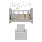 Berço Com Colchão E Poltrona De Amamentação Olaf Multimóveis