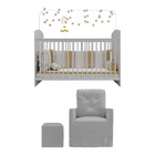 Berço Com Colchão Incluso Poltrona De Amamentação E Puff Olaf