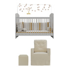 Berço Com Colchão Incluso Poltrona De Amamentação E Puff Olaf