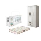 Berço Com Cômoda Doce Sonho Com Colchão Gazin E Guarda Roupa