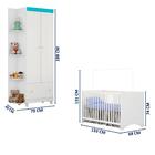 Berço Com Guarda Roupas Azul Amore Estrela