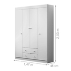 Berço Com Roupeiro E Gaveteiro Gabrielly Branco