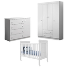 Berço Com Roupeiro E Gaveteiro Gabrielly Branco