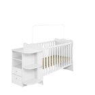 Berço Com Trocador 2 Gavetas 4 Prateleiras Qmovi Branco