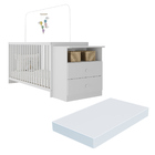 Berço Cômoda C/ Colchão Incluso Meu Bebê Multimóveis Branco
