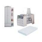 Berço Cômoda Com Colchão Incluso E Guarda-roupa 2 Portas 1 Ga