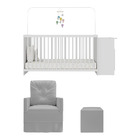 Berço Cômoda Com Colchão, Poltrona De Amamentação E Puff Meu