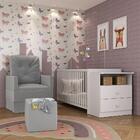 Berço Cômoda Com Poltrona De Amamentação E Puff Meu Bebê Mult