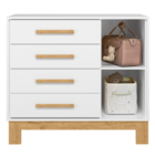 Berço E Cômoda Com 4 Gavetas Nauru Branco Acetinado