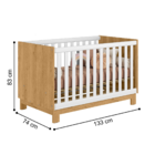 Berço E Cômoda Com 4 Gavetas Nauru Freijó Branco Acetinado