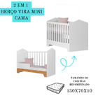 Berço E Mini Cama Colchão Incluso Multifuncional Moderno Bran