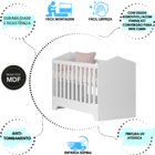 Berço E Mini Cama Colchão Incluso Multifuncional Moderno Bran