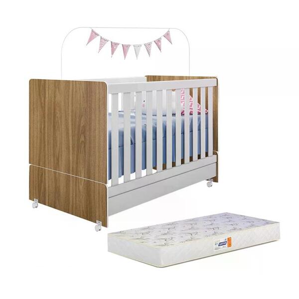 Berço Encanto Com Colchão D18 De 10cm - Peternella Móveis