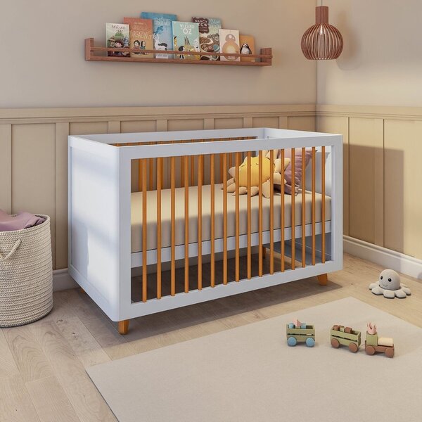 Berço Evolutivo 2 Em 1 Com Pés E Palitos  Em Madeira Maciça B