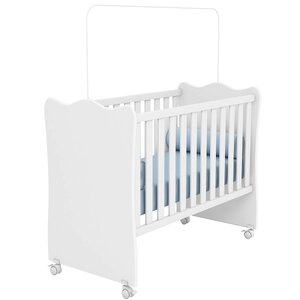 Foto de Berço Infantil Mdp Com Rodízios Doce Mel Branco