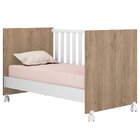 Berço Infantil Mini Cama Mdp Com Rodízios Doce Mel Carvalho/b