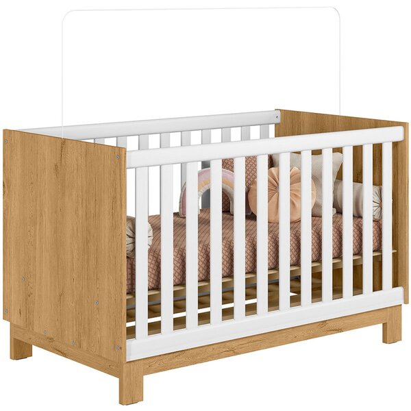 Berço Infantil Mini Cama Mdp/mdf Feitiço Freijó/branco Acetin