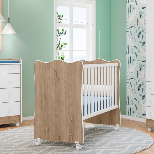 Berço Infantil Para Quarto De Bebê Doce Sonho Com Rodízios Br